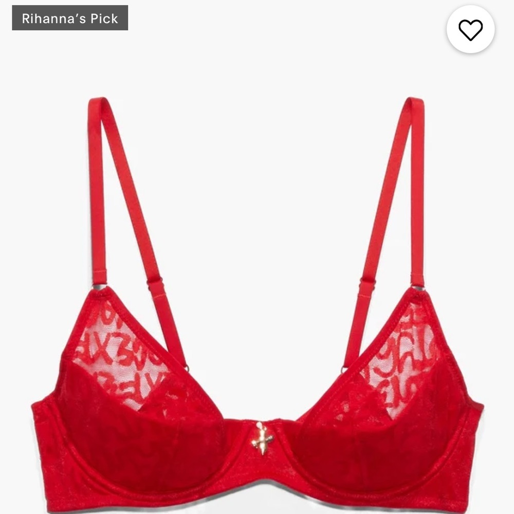 Red Quarter Cup Bra
